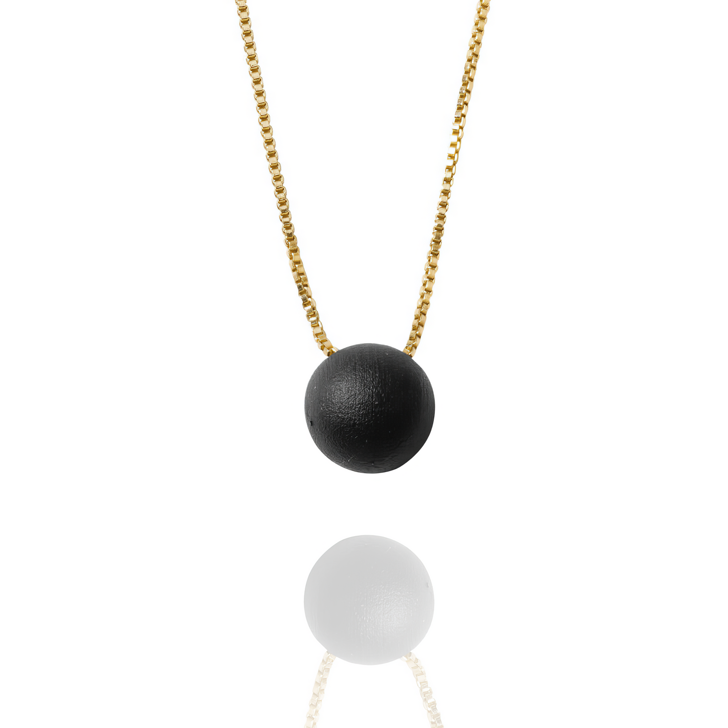 Charcoal Alloy Soul Sphere Necklace gold necklace close-up