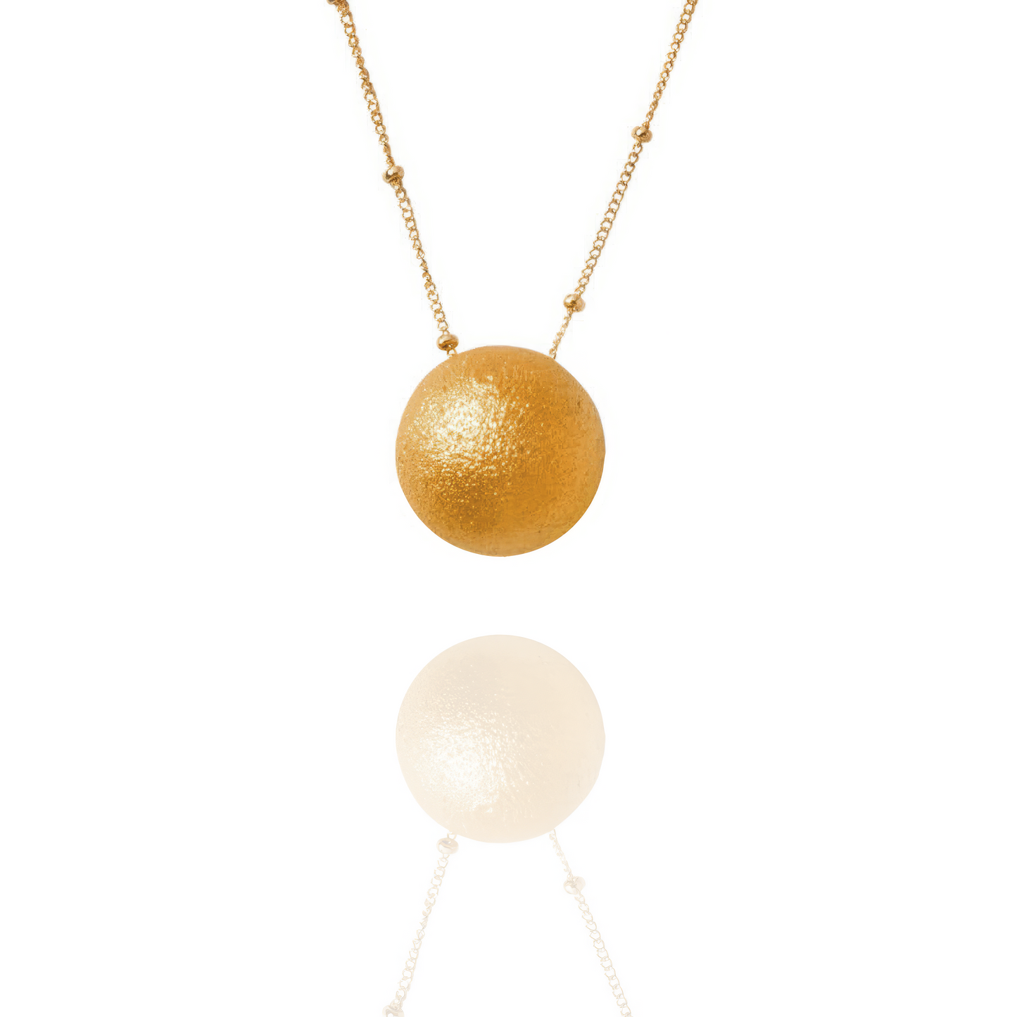 Gold Alloy Soul Sphere Necklace gold chain full view