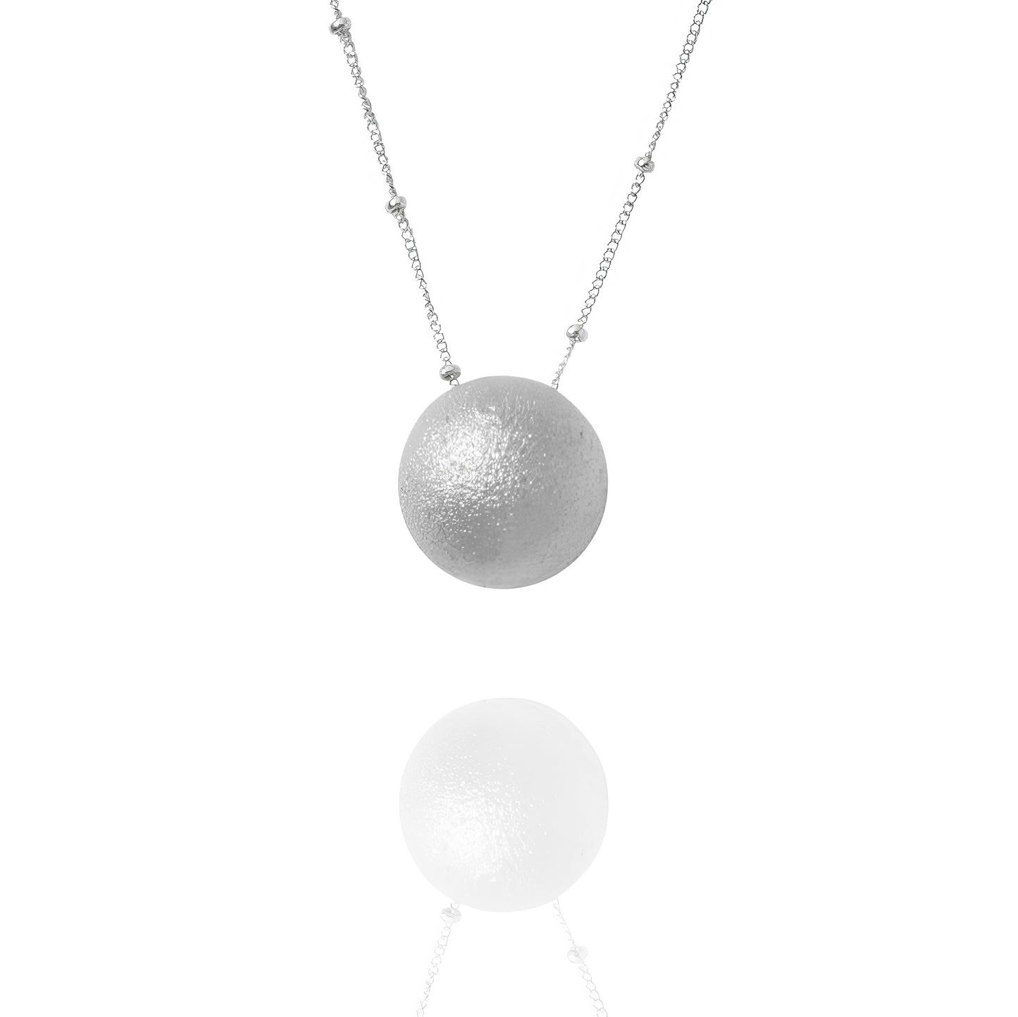 Nickel Alloy Soul Sphere Necklace silver chain close up