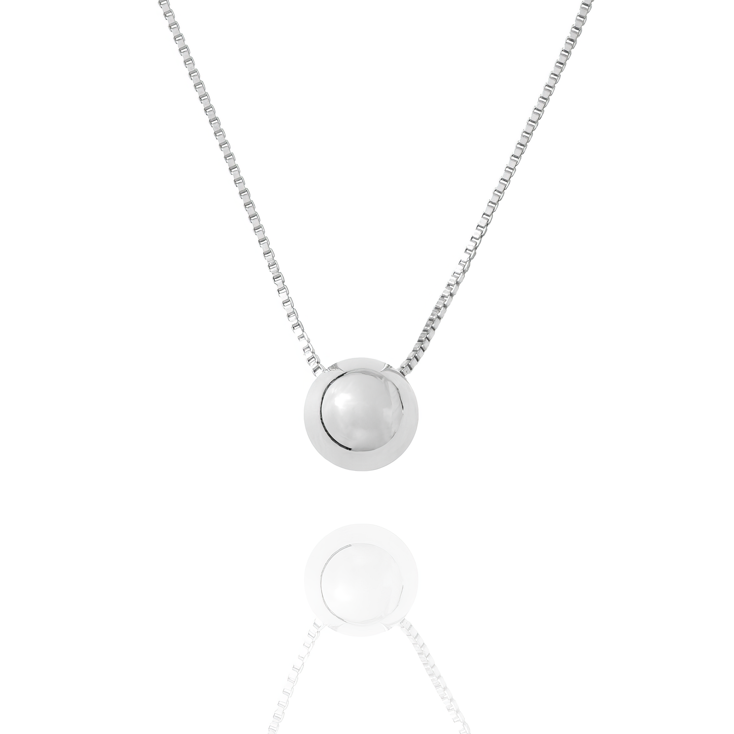 Solid Sterling Silver Soul Sphere Necklace close-up