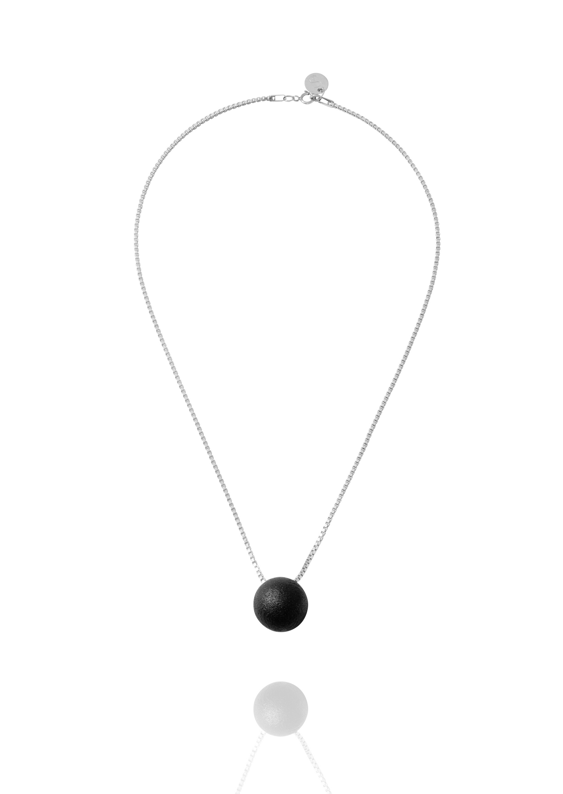 Charcoal Alloy Soul Sphere Necklace white background full view