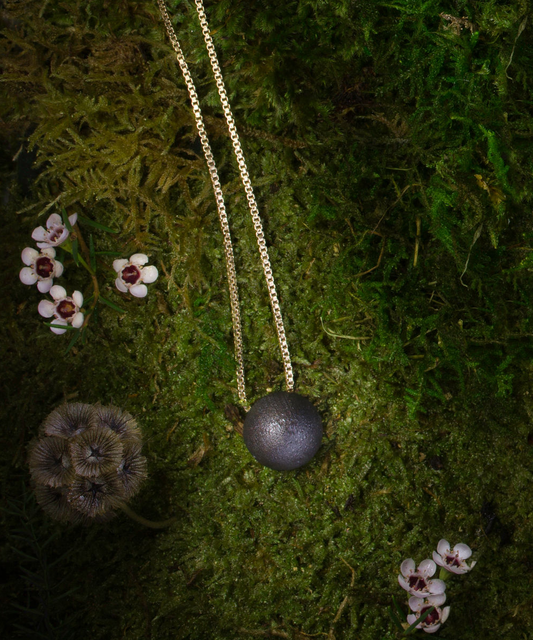 Charcoal Alloy Soul Sphere Necklace close-up