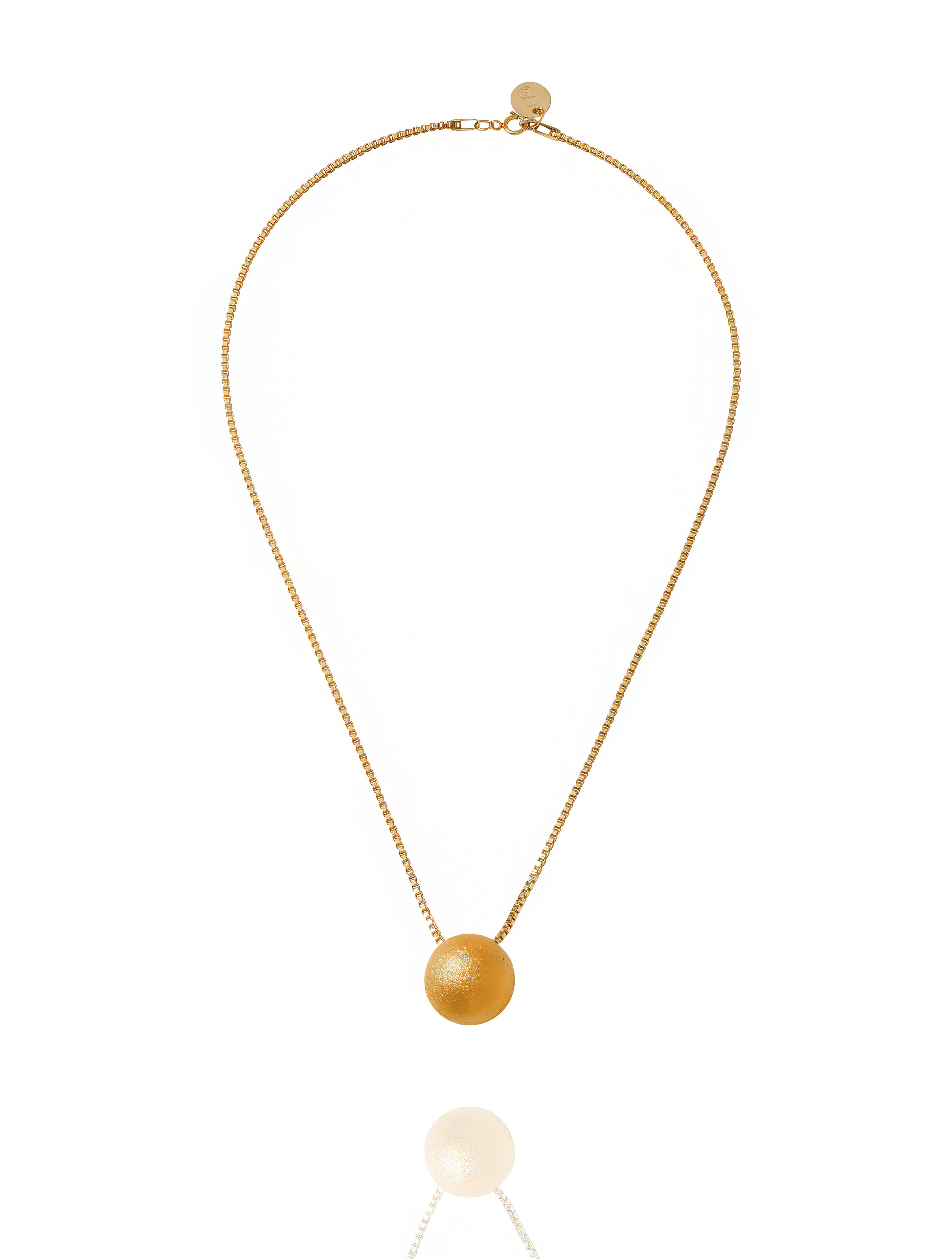 Gold Alloy Soul Sphere Necklace white background