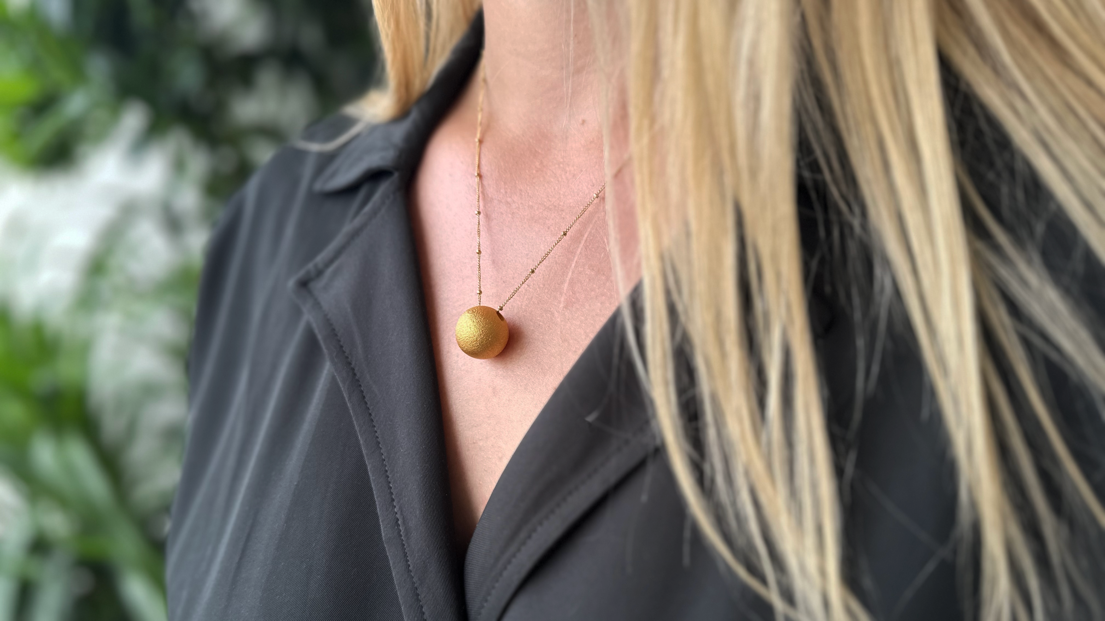 Wearing Gold Alloy Soul Sphere Necklace