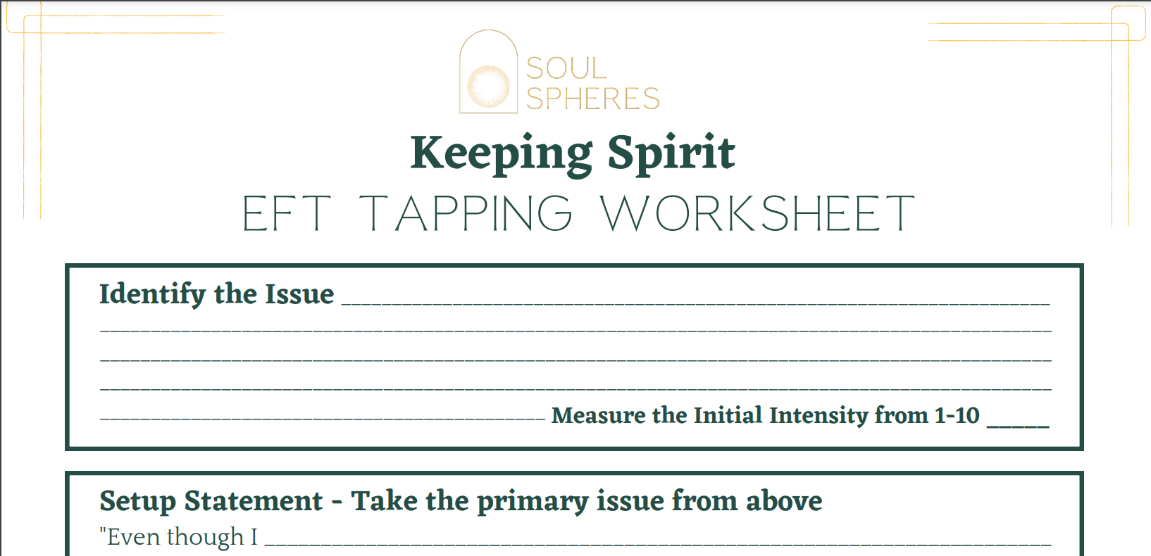 EFT Tapping Worksheet preview